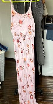 Floral Soft Pink Maxi Dress