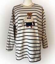 Vintage Needle & Threads Black & White Striped Women’s Sweater size Medium Books