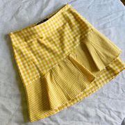 Yellow Gingham  Mini Skirt