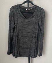 Soft Surroundings Perfect A-line Long Sleeve Tunic Top Gray V-Neck 2CV80 XS