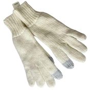 NEW Aerie GLOVES MITTENS Creme Knit Cell Phone Touchpoint Fingers Thumbs 1 Size