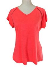 Everlast fluorescent orange short sleeve v-neck t-shirt women's size medium