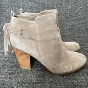 Michael Michael Shannon Harlow Booties Taupe Tan Suede Knot Women’s Size 11