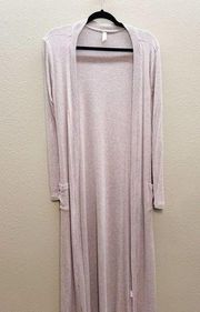 Grey Long Sleeve Open Front Duster Cardigan - Medium