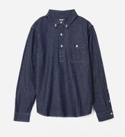 Everlane The Denim Popover Organic Cotton Long Sleeve Shirt