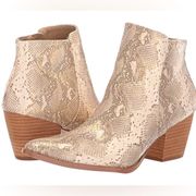 Coconuts by Matisse Metallic Snakeskin Astoria Bootie Size 8.5