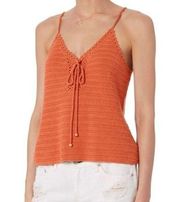 Intermix Cheyenne Crochet Tank Top Spaghetti Straps Burnt Orange Women’s Size S