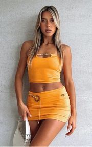 Whitefox Save Myself Mini Skirt in Mango Size Small NWT