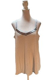 Sleep White with Gray Polka Dots & Trim Tank Size Medium