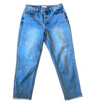 Kensie blue high rise cropped button fly jeans 6