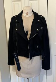 Outerwear Suede Biker Jacket