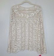 NWT Xhilaration Boho Lace Crochet Long Sleeves Pullover Top