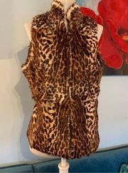 Carlisle Rabbit Fur Vest Jacket Cheetah Size S Small Mob-wife