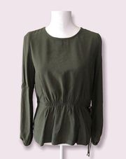 Joy Joy - Olive Green Elastic Waist Top, NWT