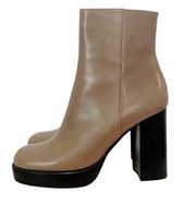 NEW Jeffrey Campbell Spaced Platform Boot Taupe & Black Leather Women’s Size 8