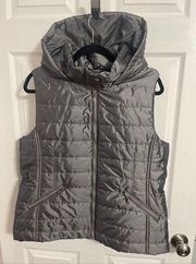 New York & Company Hooded Puffer Vest  Gray Size L New With Tags