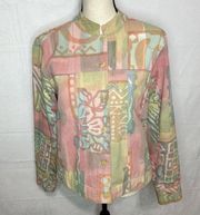 Orvis Sz S Funky Pastels Cotton Short Jacket Blazer