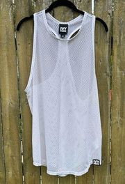 Ivy Park White Mesh Racerback Tank Top Sz M