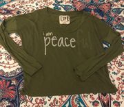 Peace Love a World Olive Long Sleeve