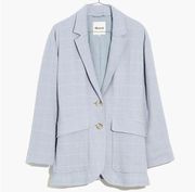 Madewell NWT  linen blue windowpane blazer jacket size Xs