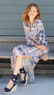 Navy Floral Bohemian Dream Maxi Dress XS