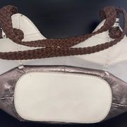 The Sak suede and metallic leather tote purse with braided leather straps