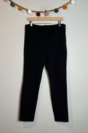 J. McLaughlin black houndstooth textured stretchy ponte pants