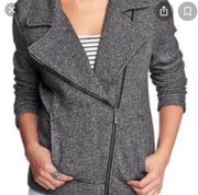 CATHERINE MALANDRINO Women's Gray Moto Zip Up Jacket Size S