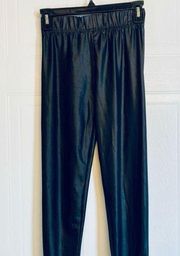 Kardashian Kollection Womens Size Medium Ankle Leggings Black Shiny Stretch