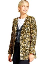 Who What Wear Animal Print Oversized Blazer NEW Black & Yellow/Gold Size Medium