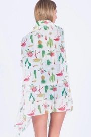 Cactus Pineapple Flamingo Beach Sarong Coverup