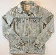 Thread & Supply Distressed Jean Denim Jacket Light Wash Sz Small