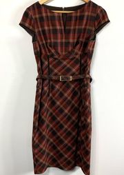 Anne Klein New York Plaid Belted Dress