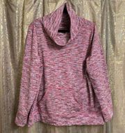 Talbots Colorful Fleece Warm Cowl Neck Pullover Sweater XL NWOT