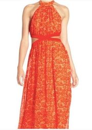 Jay Godfrey Paris Halter Cutout Red Gown 6