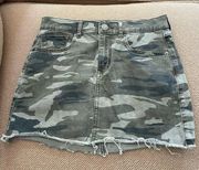Express camo denim mini skirt !! Size 0 but super stretchy. Perfect condition