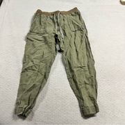 Melrose and Market Khaki Olive Green Cargo Jogger Pants Size Small EUC