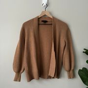 Ribbed Open Front Cardigan Long Sleeve Solid Minimalist Winter Fall S