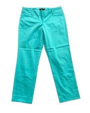 Womens The Limited Drew Fit Teal Cropped Casual Chino Ankle Pants - Sz 8