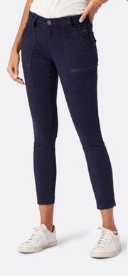 Park Mid Rise Skinny Ankle Zip Utility Pant in Dark Navy