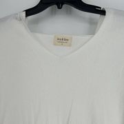 Ivy & Leo Ivory Hooded Sweater Drop Shoulder Long Sleeves Lightweight Size M/L