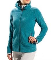 Lole Tradition Cardigan Full Zip Teal Black Marl