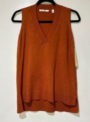 Cyrus Women's Size XS Knit Sweater Vest Firecracker Rust V-Neck New w/ Tags