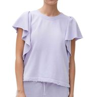 Ariana Lavender Purple French Terry Flutter Sleeve Top