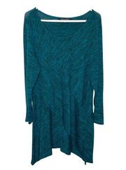 Zac & Rachel Teal and Black Long Sleeve Tunic Top