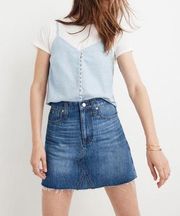 Madewell Rigid Denim A-Line Mini Skirt in Lakeline Wash