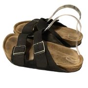 Birkenstock Soft Footbed 265 black Strappy Buckle Sandal 9 (2768F)