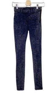 Dr Denim Purple Faded Zebra Print Skinny Jeggings