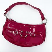 Vintage Y2K BCBG Bright Pink Patent Leather Small Shoulder Bag