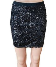 SWIFTIES RUE 21 Black Sequin Short Mini Skirt ~ Ladies Size SMALL